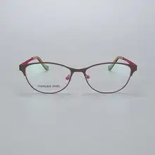 YOUTOP женские полуоправы кошачий глаз очки из нержавеющей стали Рецептурные очки медные оптические оправы близорукость очки S6844