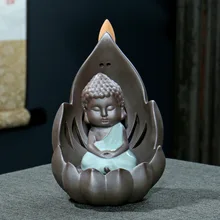 Перевернутый сосуд для благовоний Будда, как благовония, Подключенный канал фиолетовый; песок, благовония вид дыма креативный домашний декоративный аромат