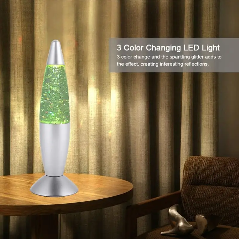 

3 Color Changing LED Night Light luminaria LED Glitter Light Rocket USB RGB Lamp Night Light Indoor Bedroom Decoration lamparas
