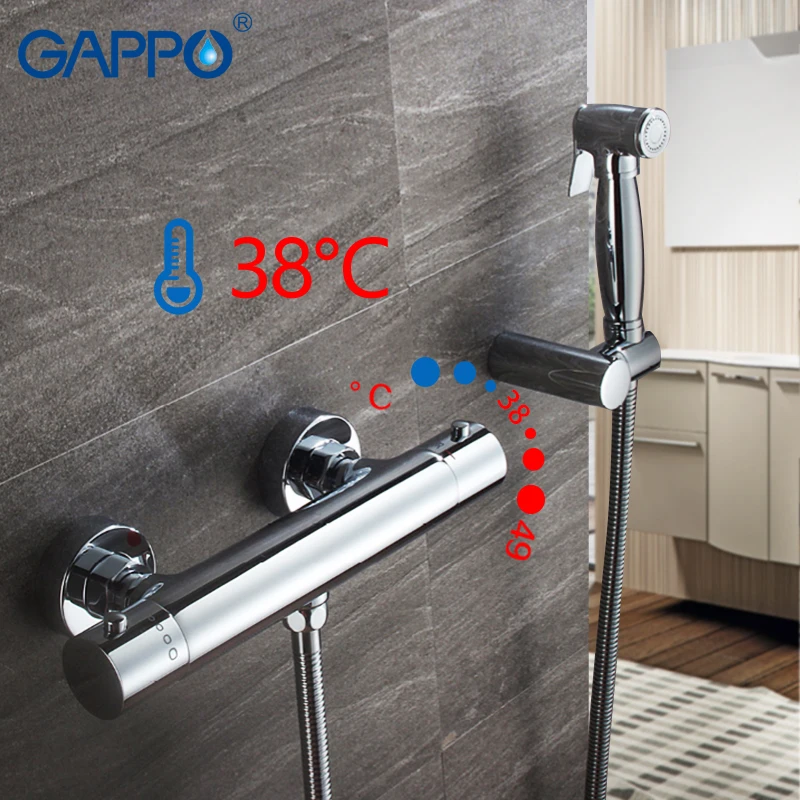 

GAPPO thermostatic bathtub faucet wall mounted Bidet Faucet chrome shower bidet toilet sprayer muslim shower washer mixer faucet