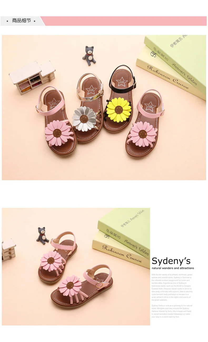 Sapatos para Meninas do Bebê Sandálias de Couro Cuzullaa Verão Crianças Flores Sapatos Princesa Gladiador Vestido pu Sol 8 bebê sandálias de couro pu sol flores