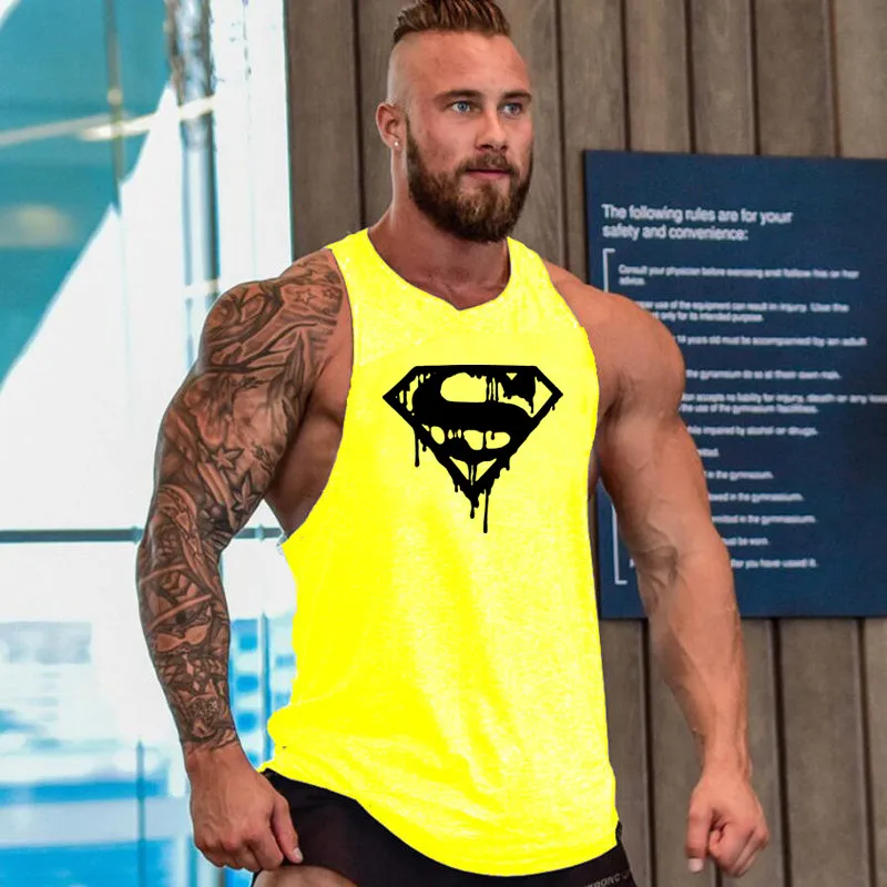 Новое поступление для бодибилдинга tanktop Superman Gym рубашка без рукавов Мужская майка для фитнеса Спортивная тренировочная майка для бега - Цвет: 16