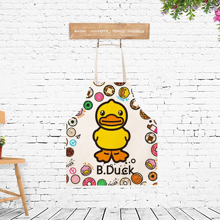 

1pcs B . Duck Children's aprons drawing Anti-wearing smock Sleeveless Painting clothes aprons funny kids cute aprons Linen bib