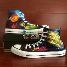 Shoes Man Woman Converse Chuck Taylor Firefly Galaxy Nebula Design Hand Painted High Top Sneakers Men Women Christmas Gifts