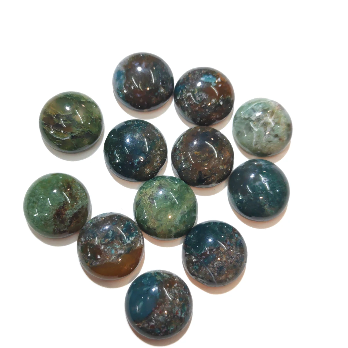 

10 PCS India Agate Natural Stones Cabochon 12mm 14mm 16mm 18mm 20mm Round No Hole for Making Jewelry DIY