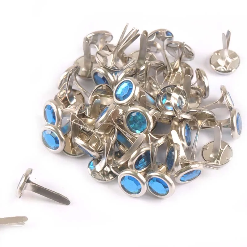 Mix Rhinestone Brads Scrapbook Paper Crafting Embellishment Fastener 50pcs metal brads