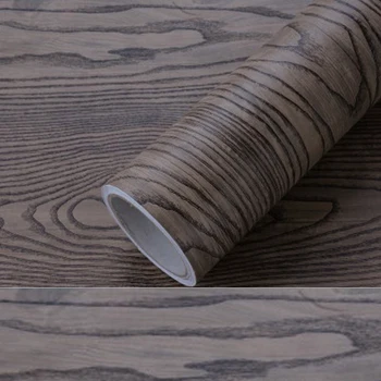 

3D Embossed Wood Grain Self Adhesive Wall Sticker PVC Waterproof Wallpaper