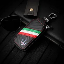 KUNBABY Топ для мужчин/женщин Новая мода углерода ключи сумка ключи цепи Чехол Держатель кожаный бумажник для ключей Maserati 1