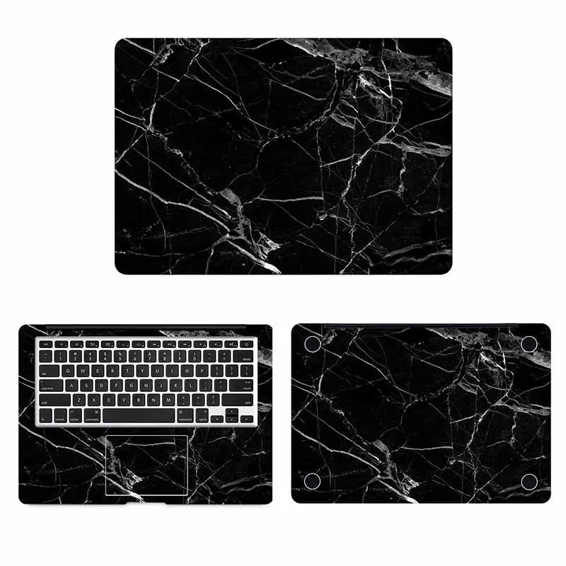 Черная мраморная зернистая Обложка для всего корпуса наклейка Macbook Pro Air Retina 11 12 13