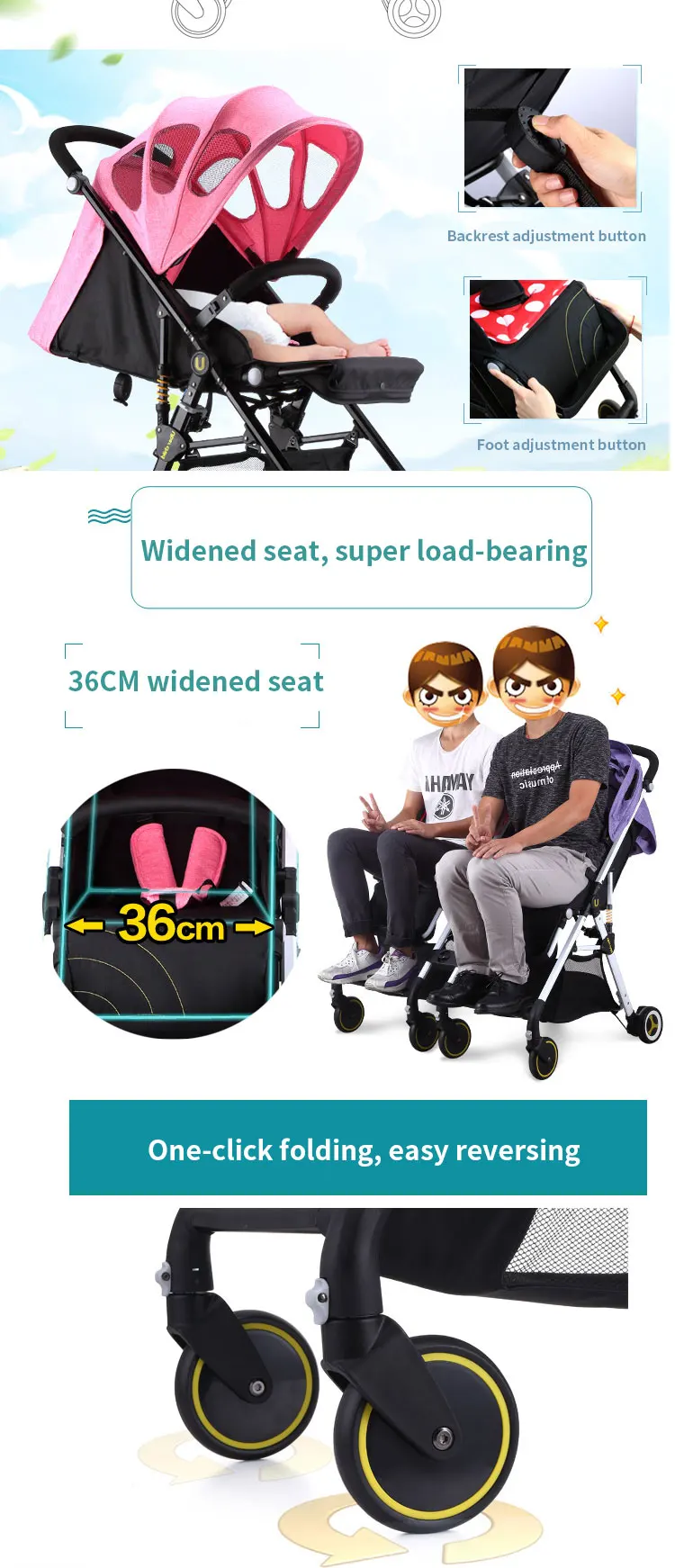 Детская коляска babyfond с высоким пейзажем для близнецов, легкая детская коляска для второго ребенка, может быть в самолете