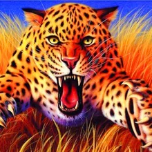 Леопардовая художественная ручная роспись креативная цифровая самодельная картина маслом живопись по номерам 24 цвета пигментная кисть