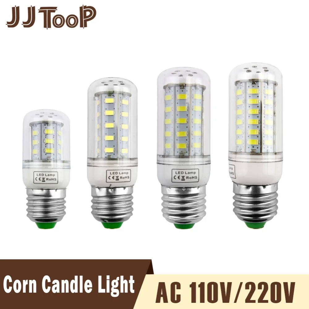 

E27 LED Lamp E14 Bulb Lampada SMD5730 220V Corn Bulb Bombillas 24 36 48 56 69 72LEDs Chandelier Candle Light For Home Decoration