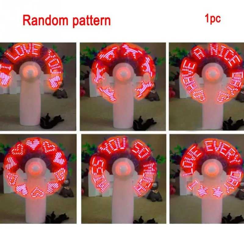 Уникальный портативный светодиодный мини-вентилятор с узором «любовь», супер бесшумный вентилятор с питанием от батареи, настольный usb-вентилятор для путешествий, офиса#2