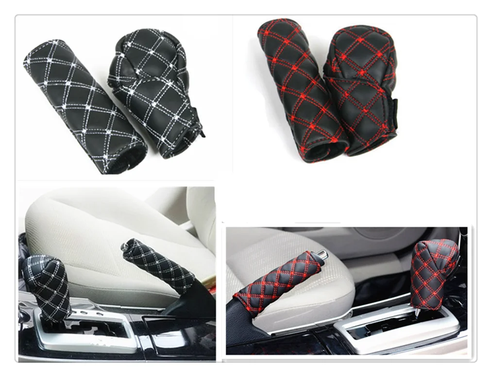 

Car interior hand brake shift knob cover gear box 2 pieces / set for Kia Provo K9 Cross Carens CUB Trackster Ray K2 Naimo