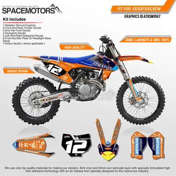 

MotoSpace Customized Team Graphics Backgrounds Decals 3M Custom Stickers For KTM SX SXF XCF 2016-2018 EXC EXCF XCW 2017-2019 067