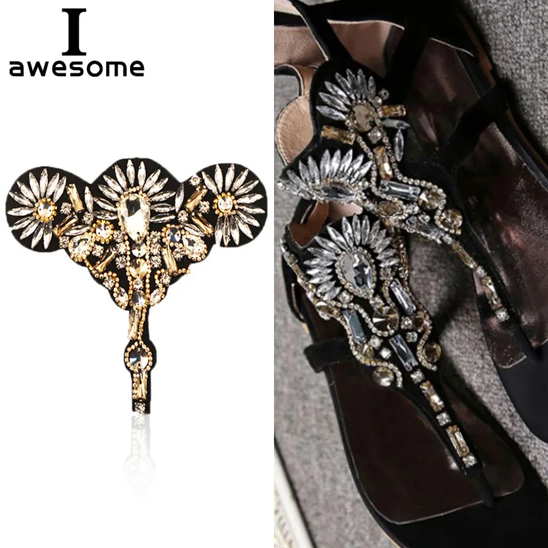 

1pcs Beautiful Flower Bridal Wedding Party Shoes Accessories High Heels Shoes DIY Manual Crystal Rhinestone Shoe Decorations