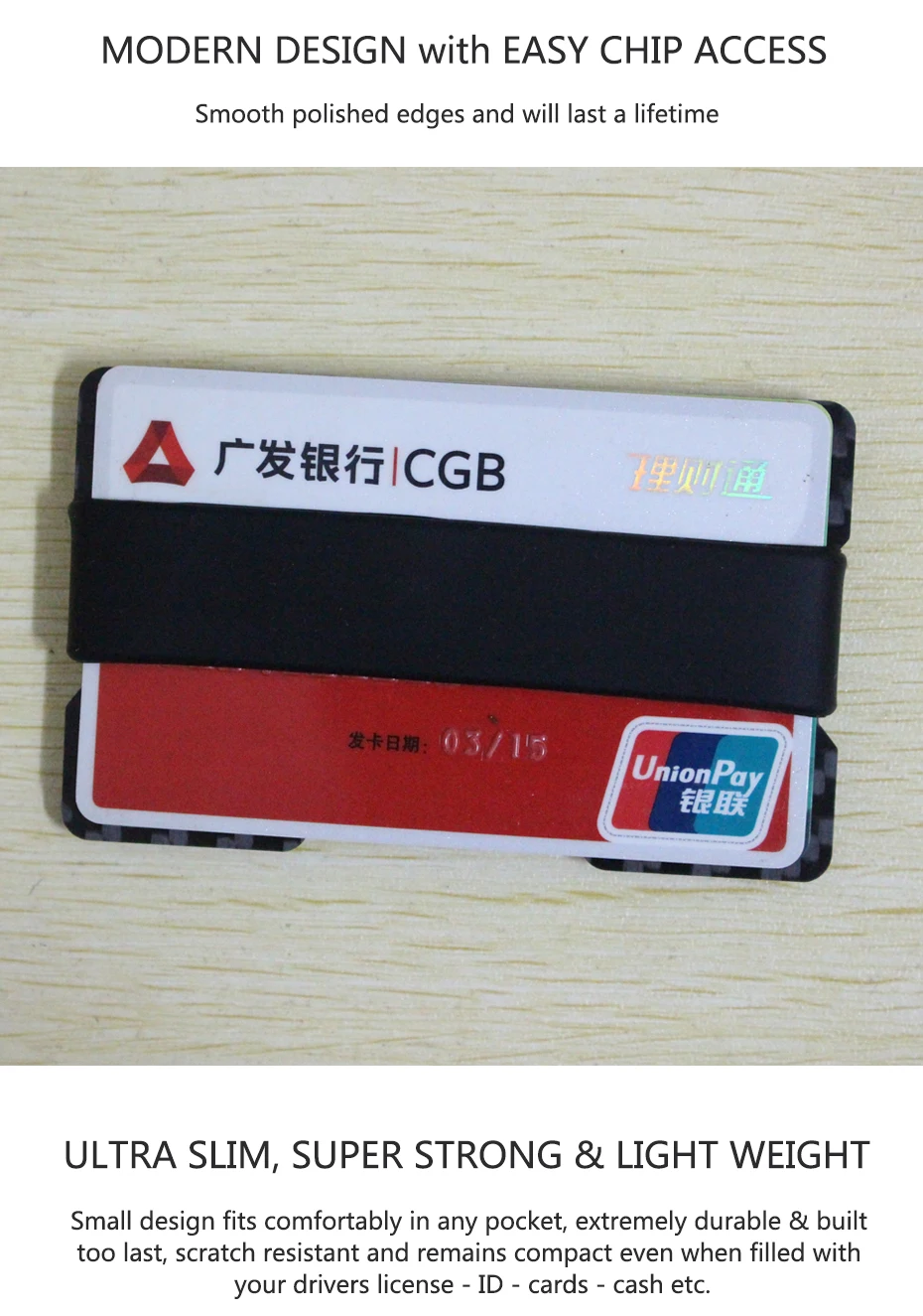Nastassa ультралегкий минималистичный тонкий кошелек из углеродного волокна с зажимом RFID-блокирующий ID кредитный держатель для карт один тонкий кошелек передний карман