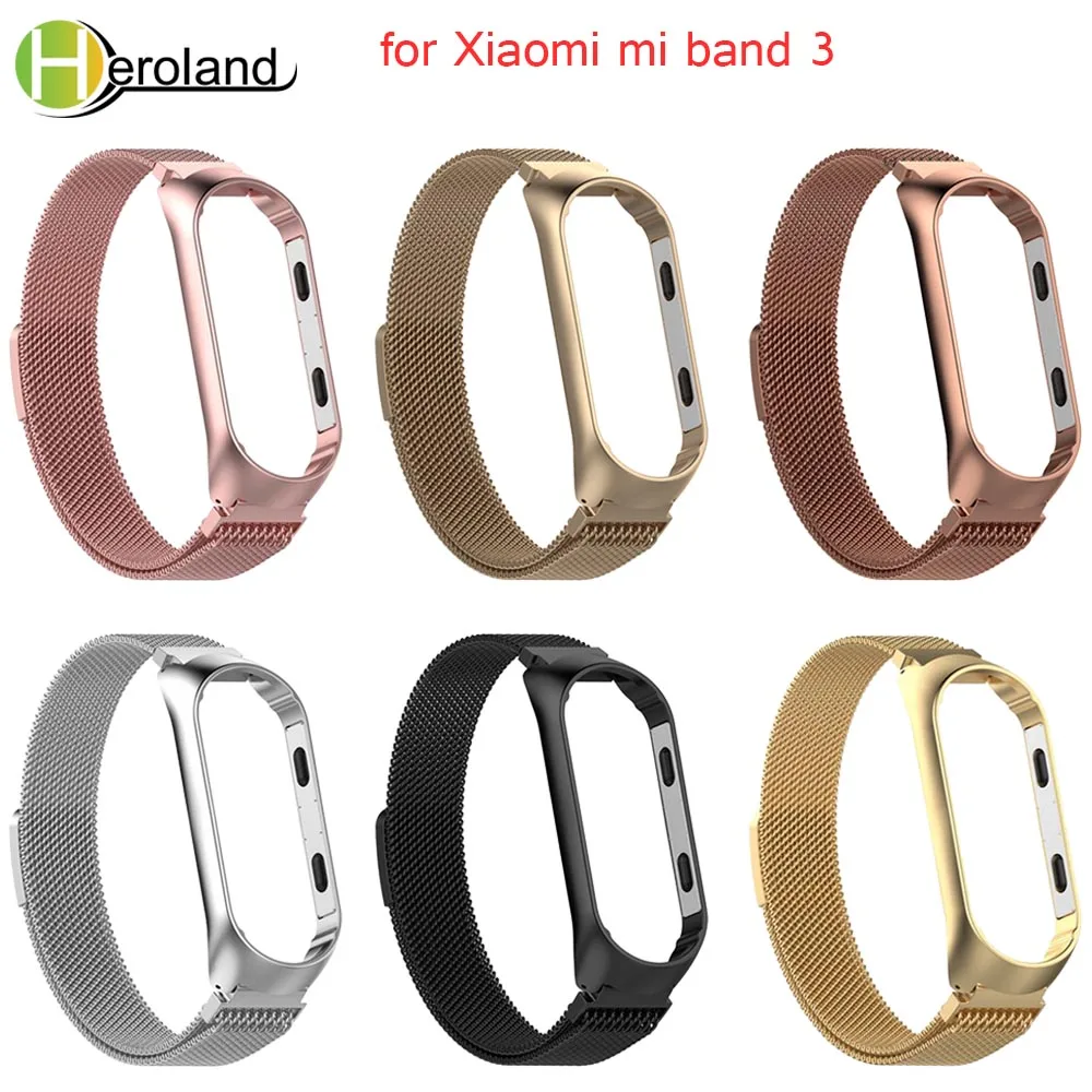Ремешок Milanese для Xiaomi mi band 3 металлический магнитный ремешок с пряжкой умный