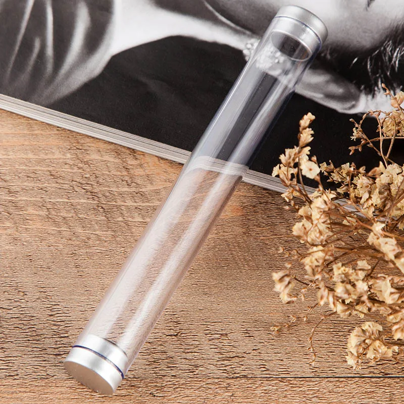 

Creative Plastic Transparent Pen Boxes Stationery Cylindrical Pencil Cases For Students Pen Case Gift Boxes Crystal box