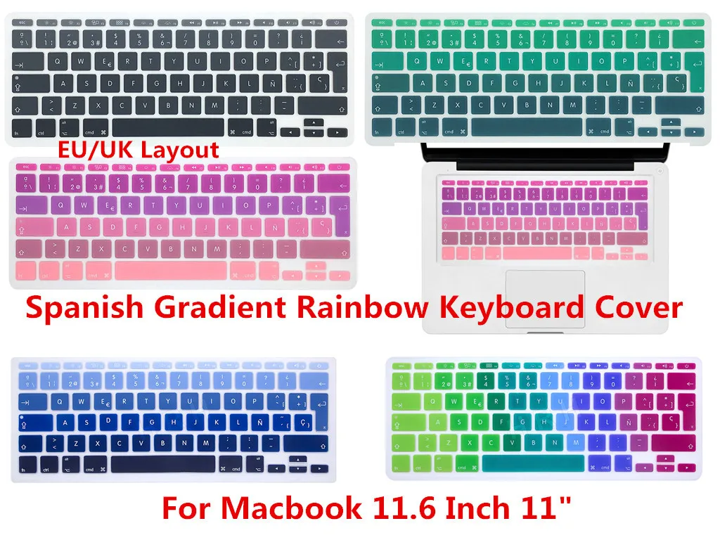 New Hrh Eu/uk English Silicone Keyboard Cover Skin For Mac