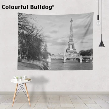 

France Building Tapestry Paris Eiffel Tower Landscape Wall Hanging Room Home Decoration Accessories Blanket 130Cm Polyester Fun