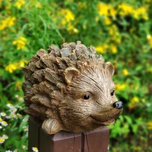 Ёжик из смолы Pinecone резьба по дереву текстурированные садовые животные балкон садовое украшение на открытом воздухе