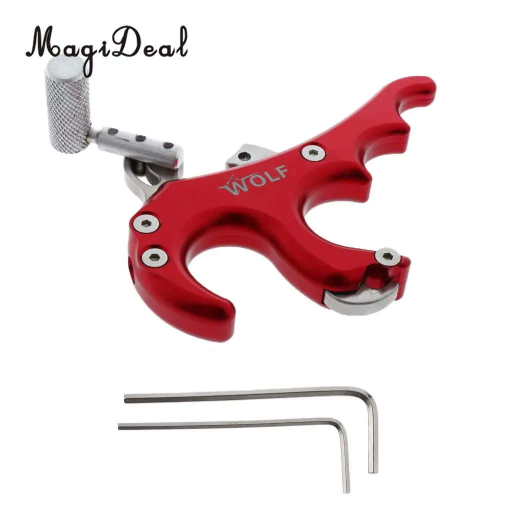 Outdoor 4 Finger Grip Archery Bow Release Aid Trigger for Compound Bow for Hunting Shooting