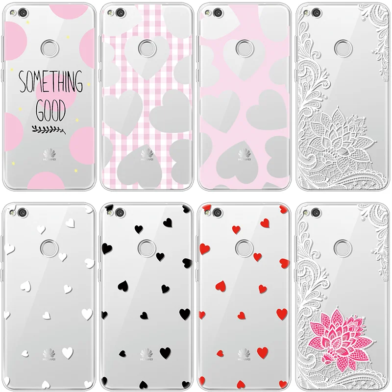 

TPU Cover for Huawei P Smart P8 P9 P10 P20 Pro Lite Y6 2017 Mini Nexus 6p Y7 G8 Funda For Huawei Nova 3i Case Flower Heart Coque