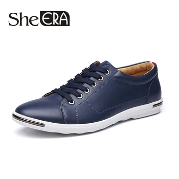 

She ERA New 2019 Men Casual Shoes Leather Summer Breathable Holes Luxury Brand Flat Shoes for Men DropShipping Zapatos De Hombre