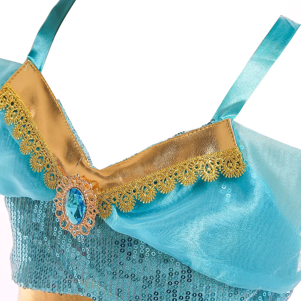 Aladdin Lamp Princess Jasmine Costumes Cosplay For Children Halloween Party Belly Dance Dress Girls Indian Princess Costume Aladdin Lamp Princess Jasmine Costumes Cosplay For Children Halloween Party Belly Dance Dress Girls Indian Princess Costume