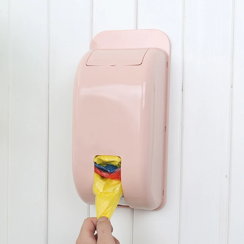 

Home Wall Hanging Garbage Bags Storage Box Kitchen Paste Type Plastic Bag Box Storage Organizer Container 2pcs