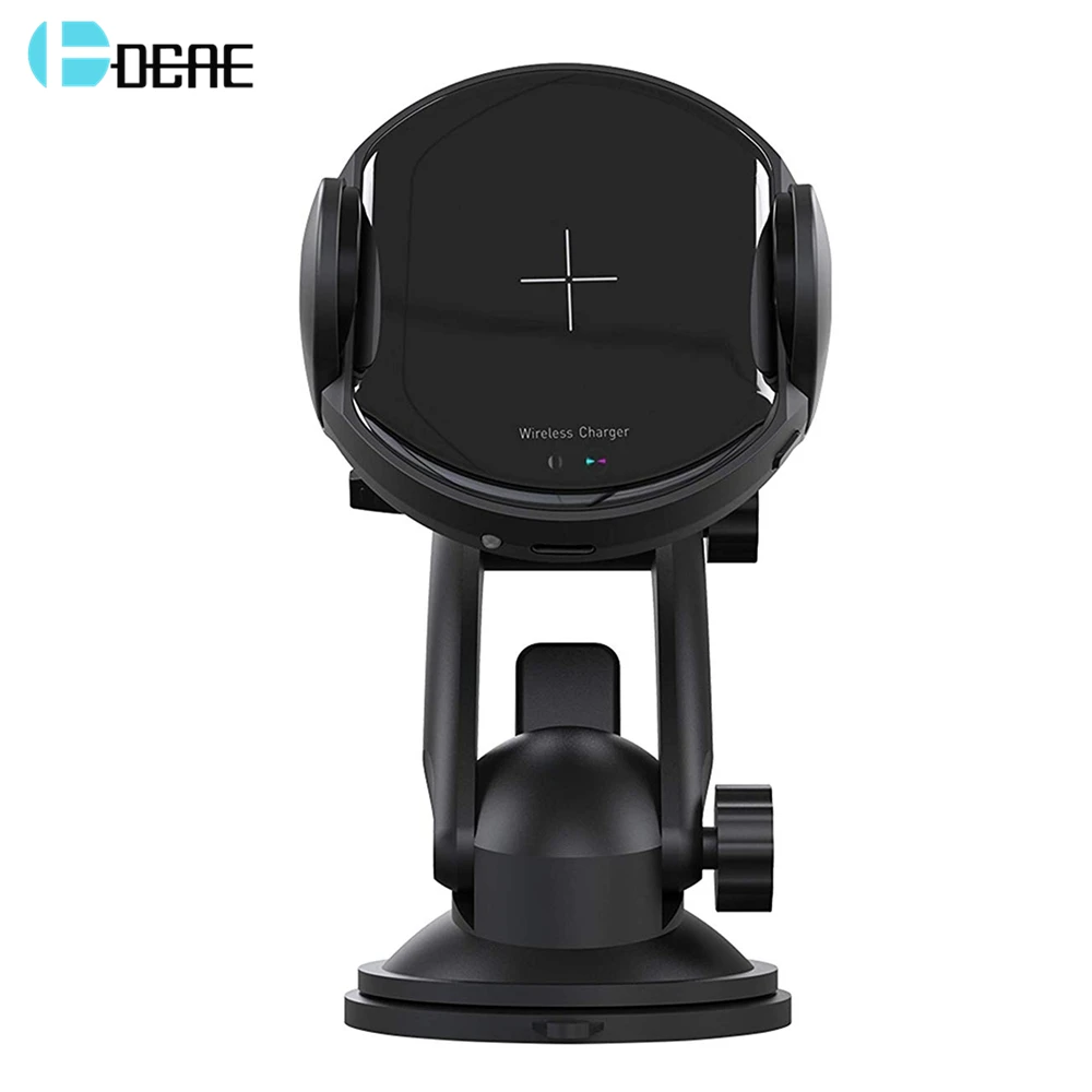 

DCAE Qi Car Wireless Charger for iPhone XS Max XR X 8 Samsung S9 S8 Automatic Clamping 15W Fast Charging Car Phone Holder Stand