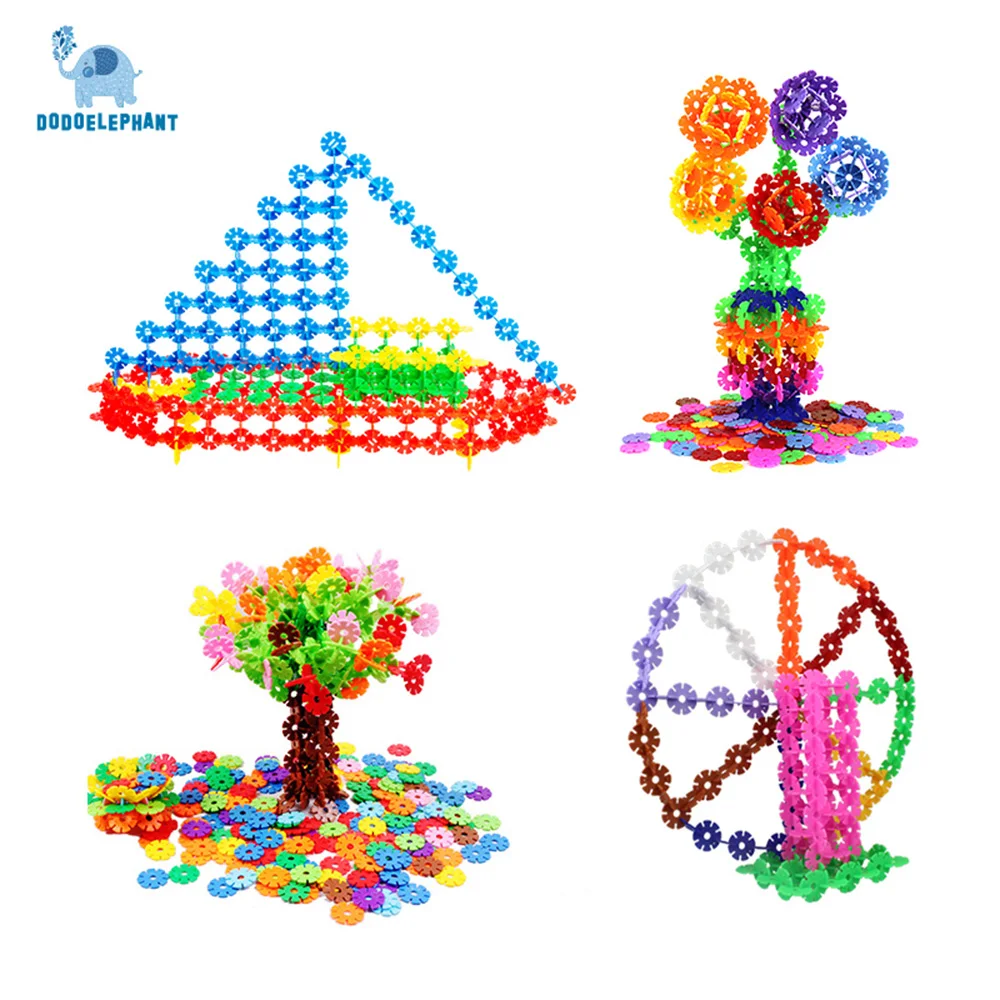 Diy Toy 150 Pcs Snowflake Building Blocks Educational Toy Brick