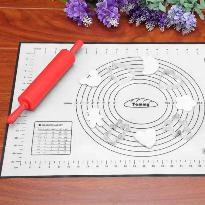 Силиконовый антипригарный кондитерский коврик с измерением 60X40 см коврик для выпечки счетчик роликовый подшипник коврик лайнер печь помадка/корка коврик Тарт