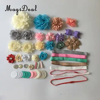 

Shabby Chic Baby Girl Baby Shower Stations DIY Headband Hair Clip Hat Making Kits