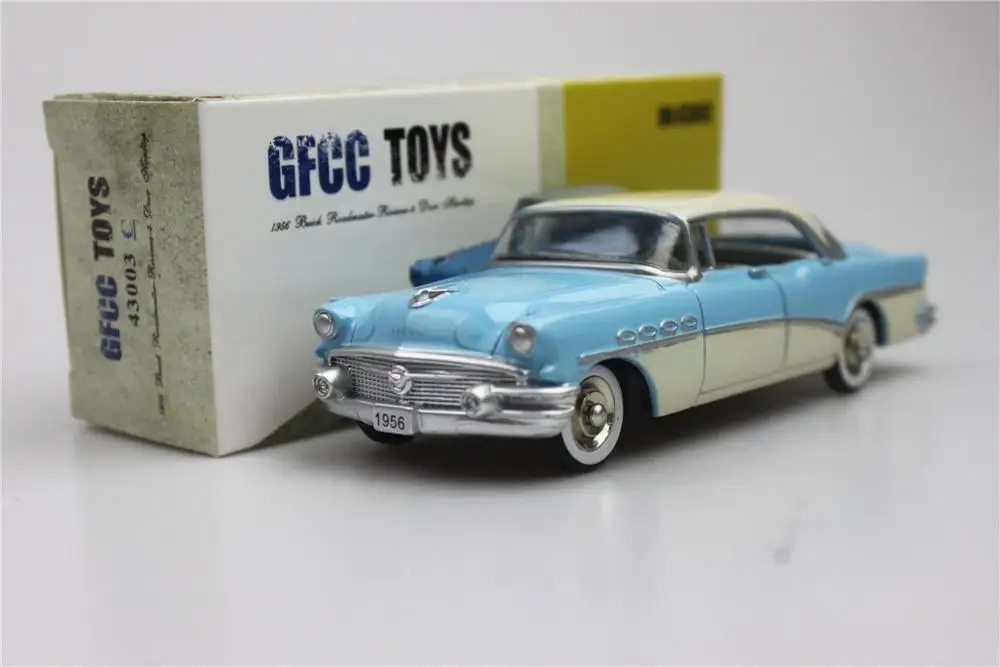 GFCC игрушки 1:43 1956 Buick Roadmaster-Riviera-4 двери жесткий автомобиль из сплава - Цвет: Синий