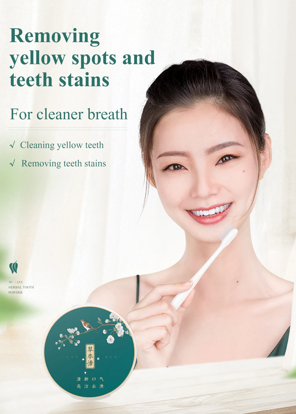 Soonpure Teeth Whitening Powder Dental Tools Snap On Smile Oral Hygiene Cleaning Tooth Cleaning Essence Teeth Care Toothpaste