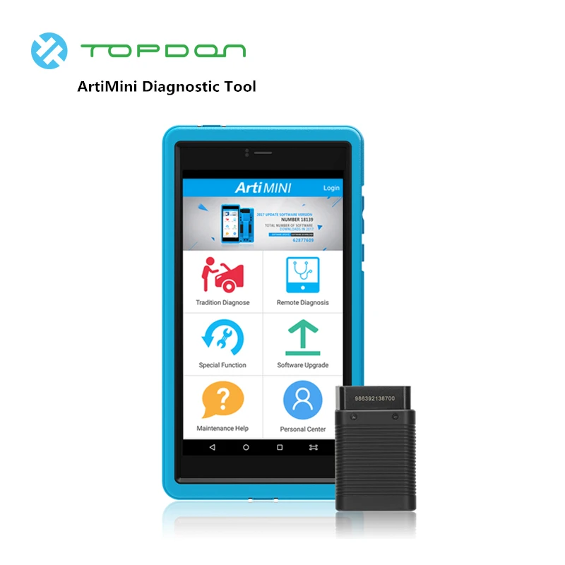

TOPDON ArtiMini Diagnostic Tool Android All-System OBDII Scanner Bluetooth Wi-Fi with 11 Special Functions OBD2 Coder Reader