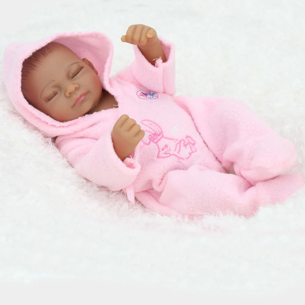 KAYDORA 10 дюймов полный силиконовый корпус Reborn baby girl Кукла Новорожденные черные куклы спящие живые реалистичные африканские мягкие игрушки