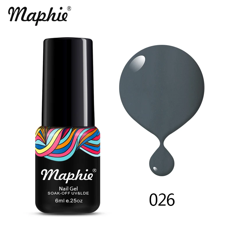 Maphie замачиваемый УФ-гель для ногтей светодиодный Гель-лак для ногтей серебряный блеск светодиодный Гель-лак для ногтей 6 мл Лак - Цвет: 026