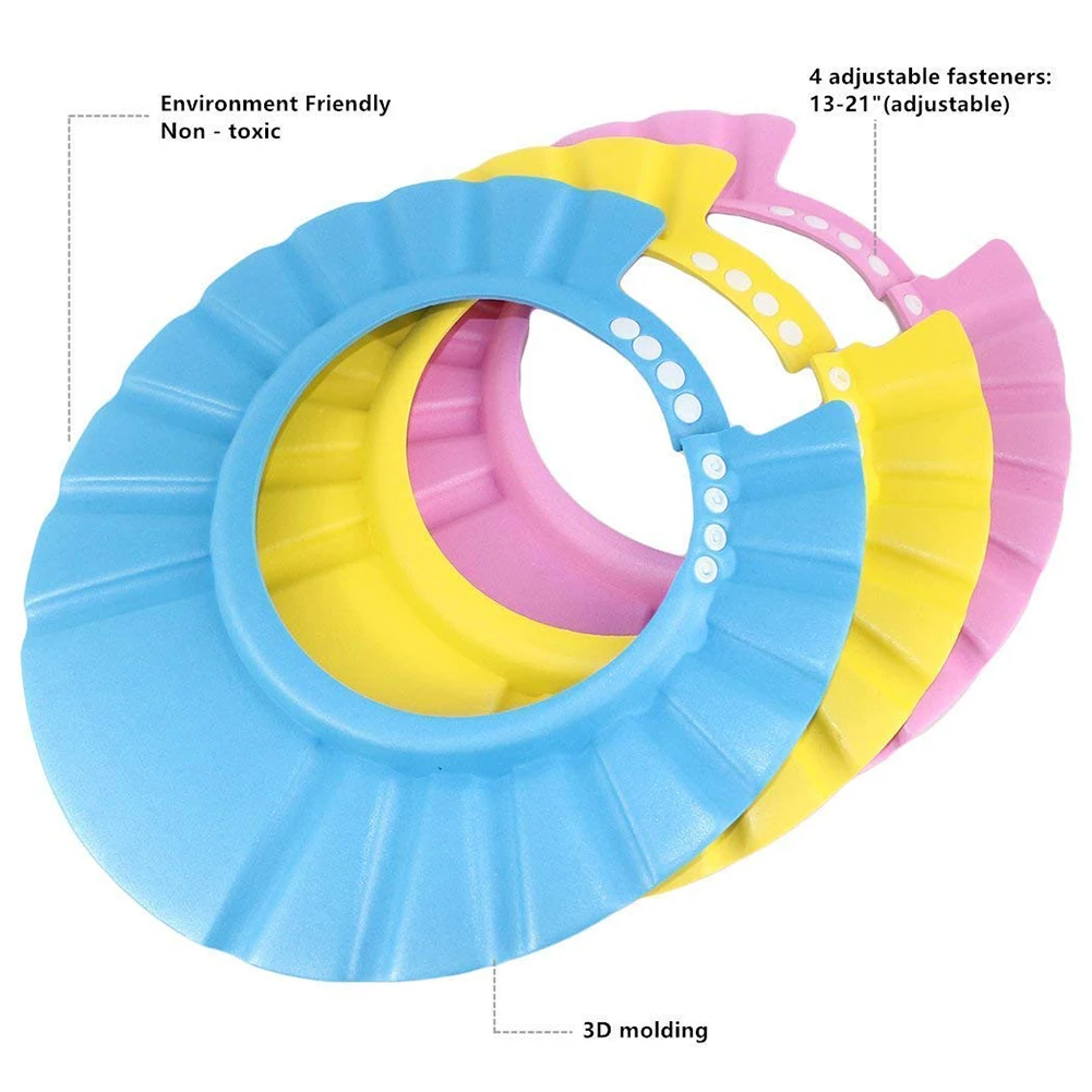 Регулируемая детская банная шапка EVA Козырек безопасный Шампунь Душ ванный Защитная шляпа набор