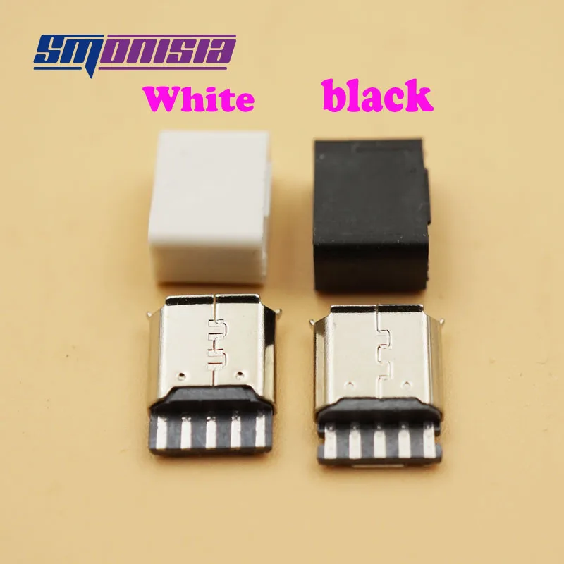 Smonisia 1000pcs Micro USB 2.0 B Type Female Connector 5-Pin Socket Solder Type Assembly Adapter Connector With plastic shell Smonisia 1000pcs Micro USB 2.0 B Type Female Connector 5-Pin Socket Solder Type Assembly Adapter Connector With plastic shell