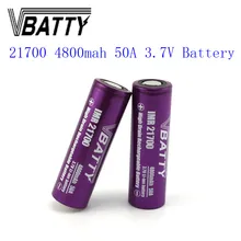 1-7 шт./лот Vbatty 21700 аккумулятор высокой мощности 4800mah 50A аккумулятор 3,7 V литий-ионная аккумуляторная батарея 21700