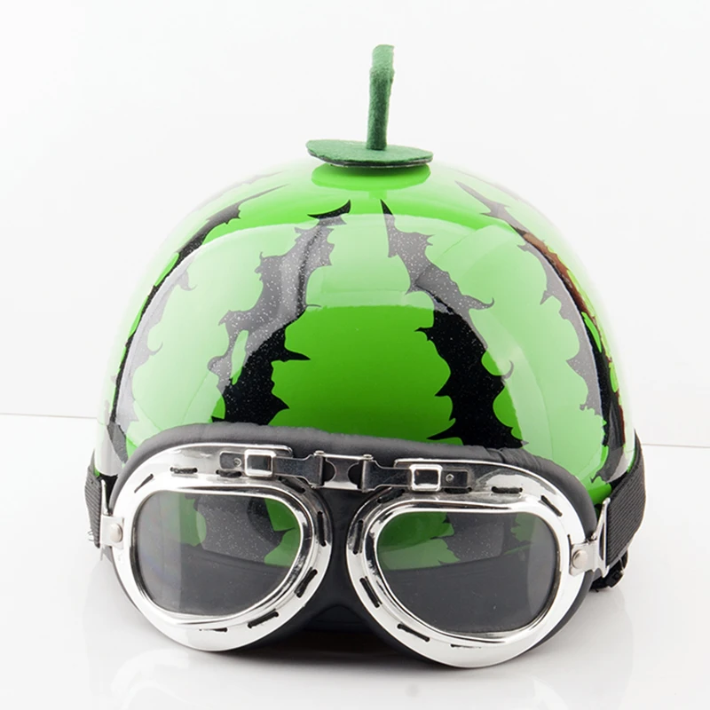 Buy Motorcycle bike half helmets moto riding watermelon Fashion helmets Racing goggles Motocross Mask Moto Vintage Helmets