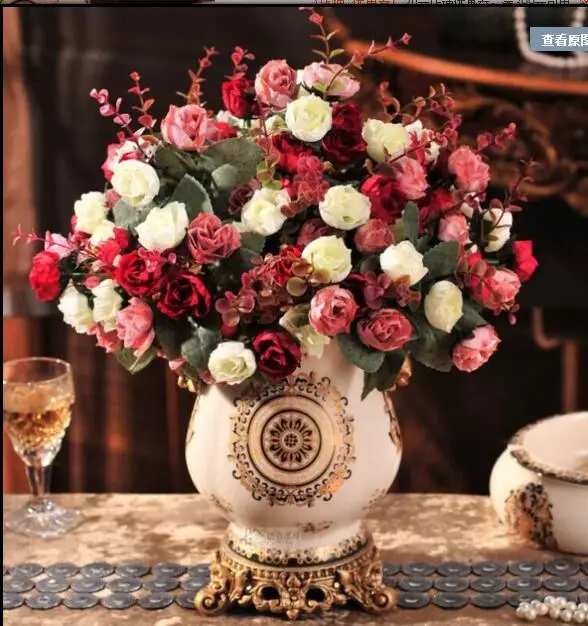 

European style luxury ceramic vase flower house decoration living room table decoration