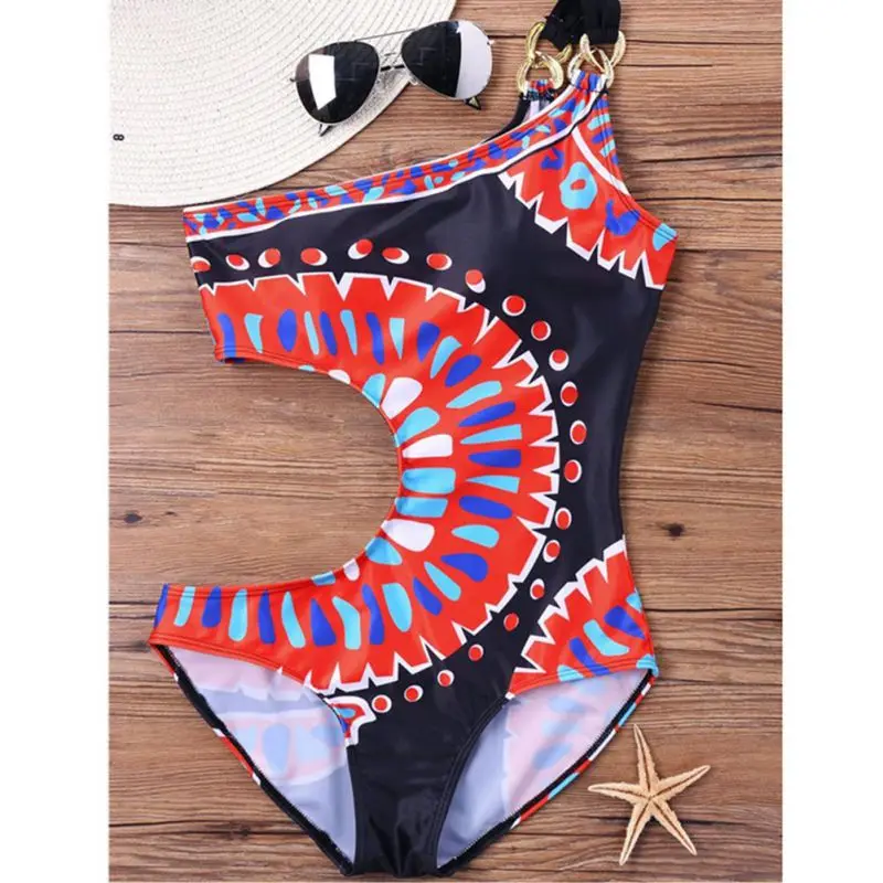 2018 Summer New One Shoulder Trikini Swimsuit Women One piece Monokini