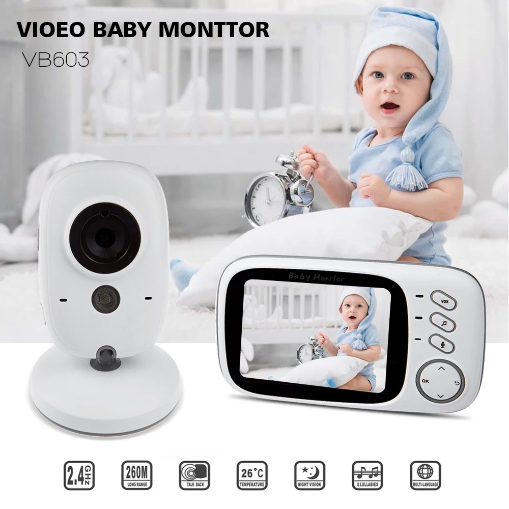 

VB603 Baby Sleeping Monitor Baby Camera Monitor With Wireless NightVison Camera Video Baby Monitor Radio Nanny 2 Way Audio Talk