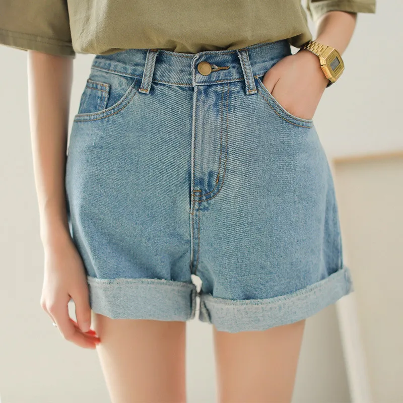 Summer New Large Size Loose Was Thin Wide Leg Denim Shorts