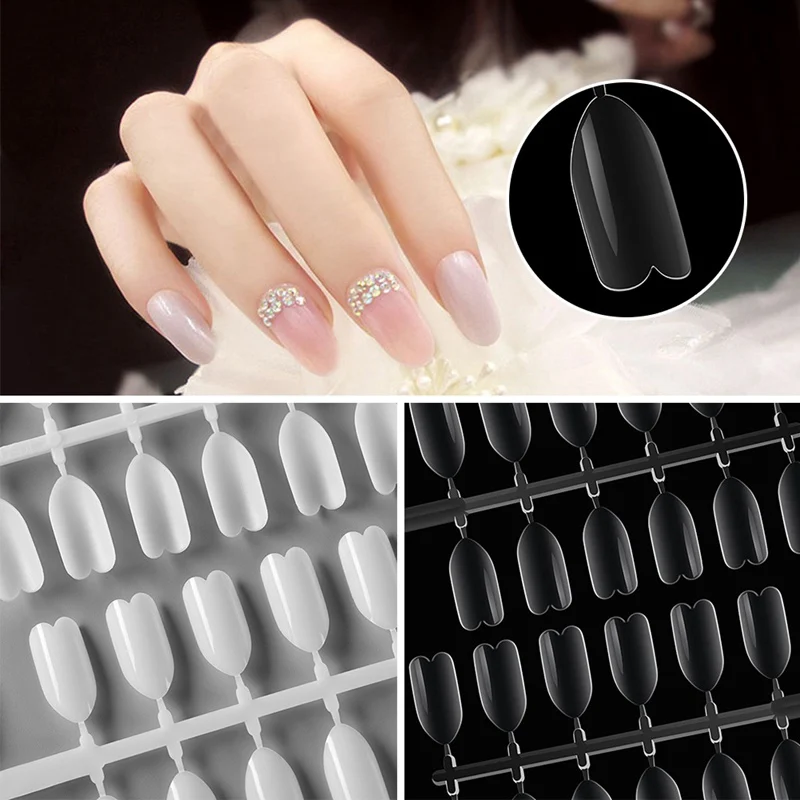 

120PCS Heat Shaped Oval False Nail tips Polish Gel Color Display Showing Shelf Card DIY Practice Nail Art False Tips