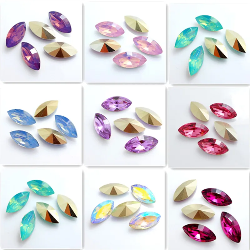

Wholesale Horse eye ELEMENTS Resin rhinestones loose beads jewelry making 7x15mm 9x18mm DIY